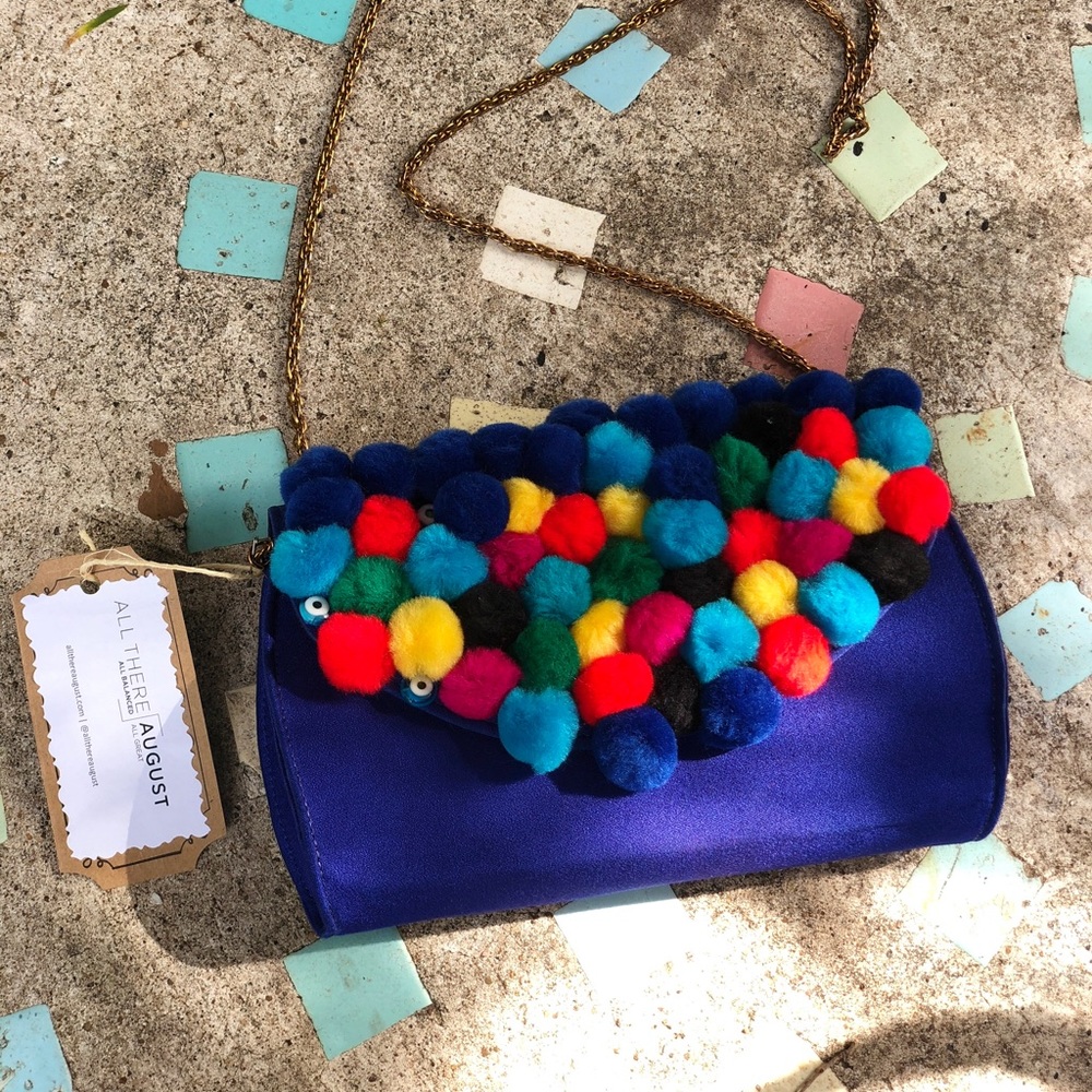 Upcycled Pom Pom Purse
